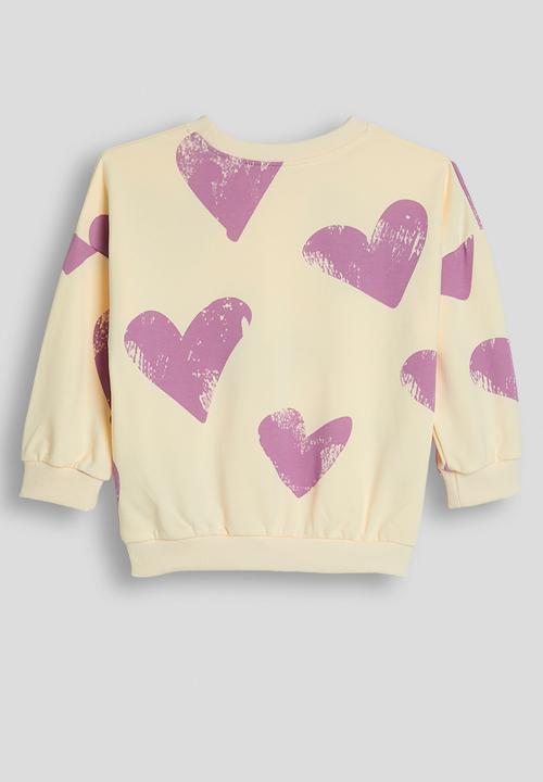 Pop Candy - Heart aop sweatshirt - barley/light purple