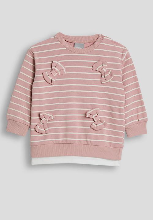 Pop Candy - Bow applique sweatshirt with leggings - pink/stripes