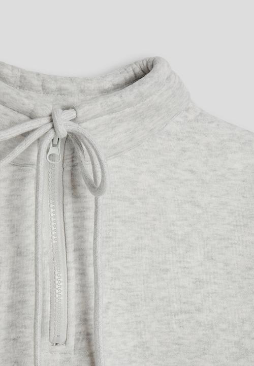 Pop Candy - High neck zip-up sweatshirt - ice heather