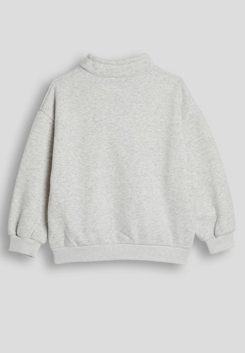 Pop Candy - High neck zip-up sweatshirt - ice heather