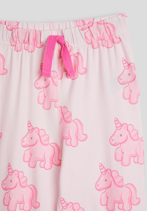 Cotton On - Dreamdrift Long Sleeve Pj Set - Tea Party Pink/Gummy Unicorn Glow
