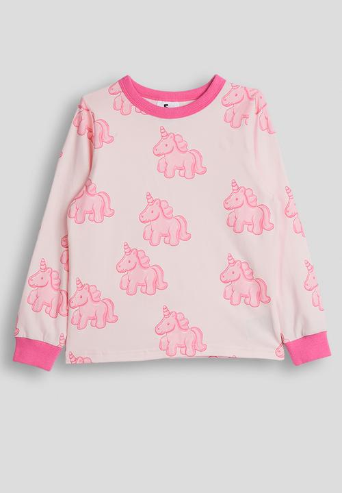 Cotton On - Dreamdrift Long Sleeve Pj Set - Tea Party Pink/Gummy Unicorn Glow