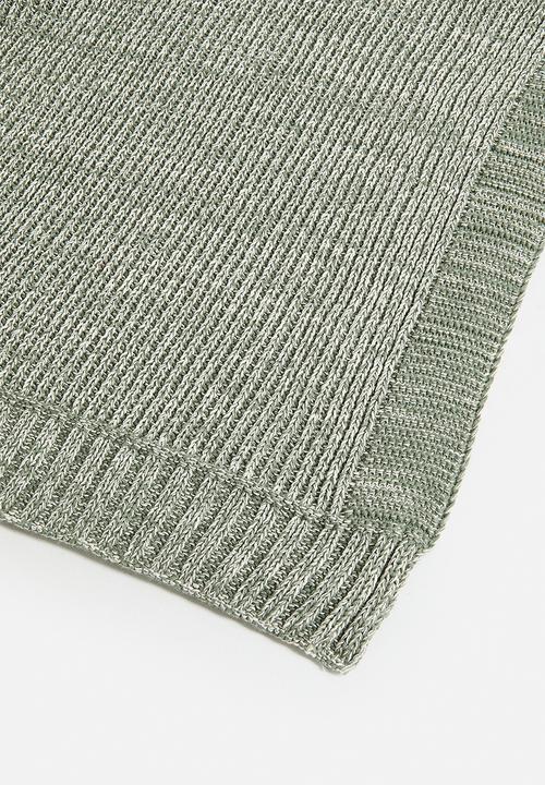 Sixth Floor - Kairo Stone Washed Knit Bed Throw Moss