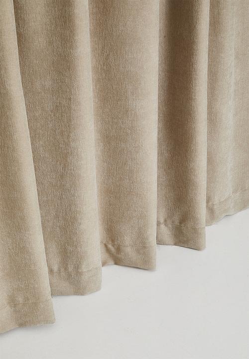 Sixth Floor - Osiris Chenille Lined Curtains Taped - Natural