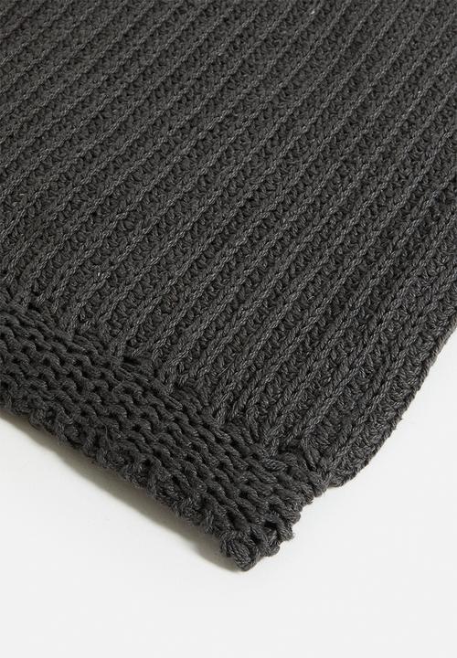 Sixth Floor - Cove Knit Throw Charcoal