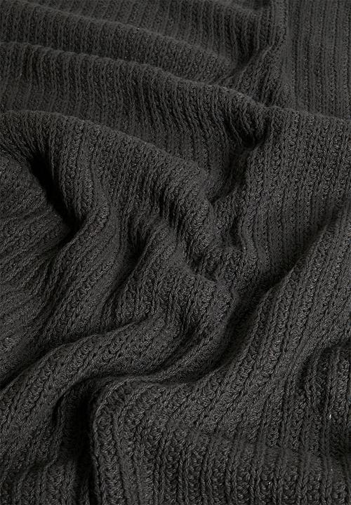 Sixth Floor - Cove Knit Throw Charcoal