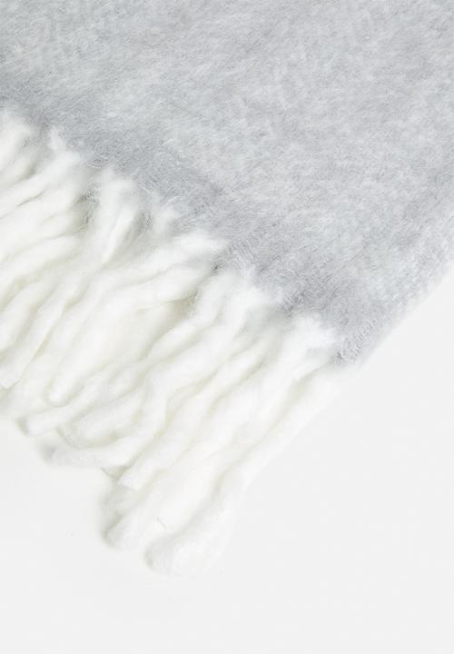 Sixth Floor - Faux Mohair Herringbone Throw Silver