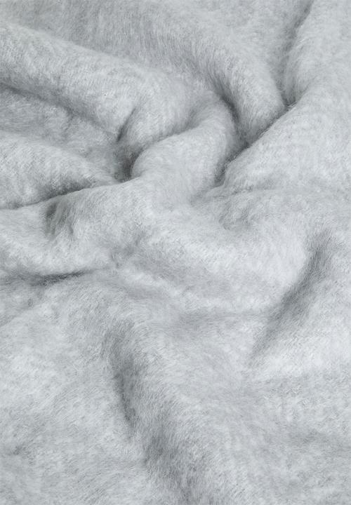 Sixth Floor - Faux Mohair Herringbone Throw Silver
