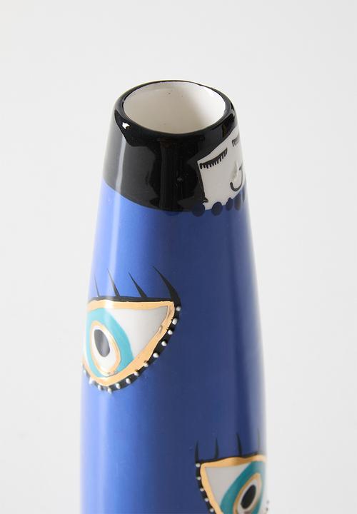 Urchin Art - Mini Figurine Vase Evil Eye - Blue
