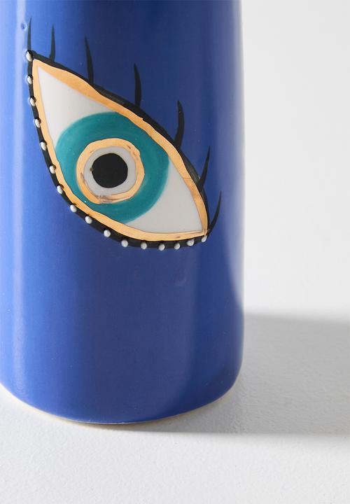 Urchin Art - Mini Figurine Vase Evil Eye - Blue