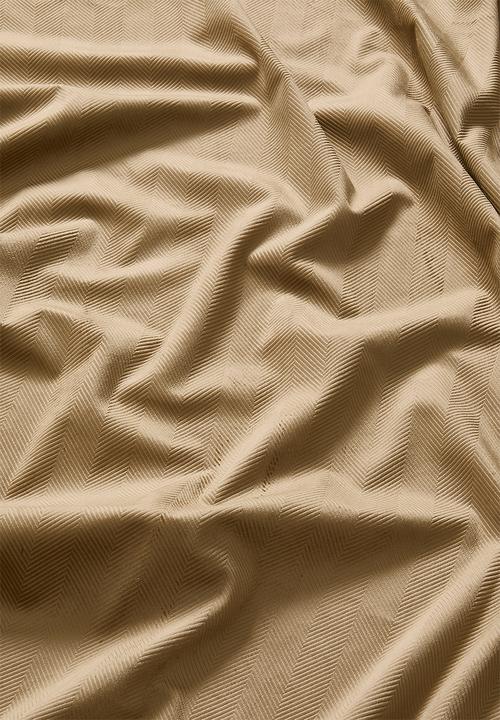 Sixth Floor - Herringbone Velvet Selflined Curtain Taped - Sand