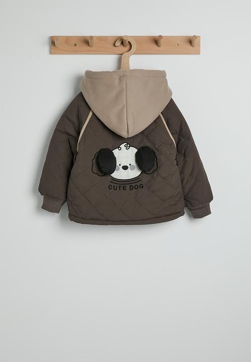 Pop Candy - Diamond quilted jacket with fleece lining - dark brown/bisque
