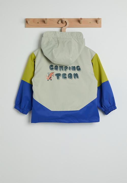 Pop Candy - Colour block dino applique jacket - alabaster grey/multi