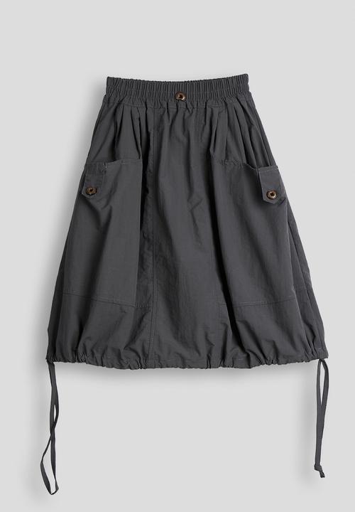 Pop Candy - Drawstring top & midi skirt - grey heather