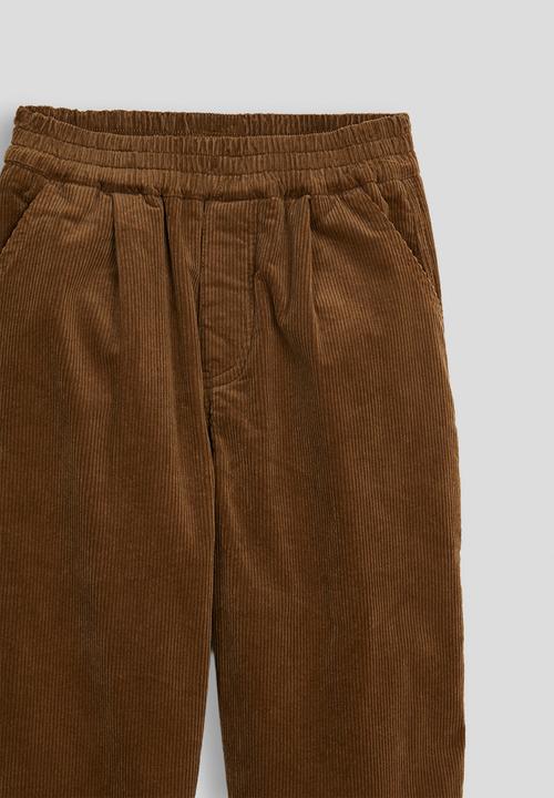 Pop Candy - Corduroy elasticated waist pants - tan