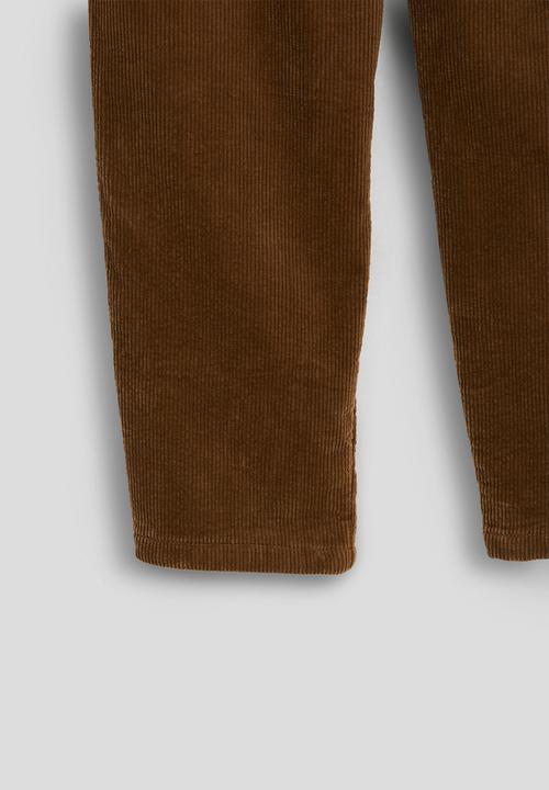 Pop Candy - Corduroy elasticated waist pants - tan