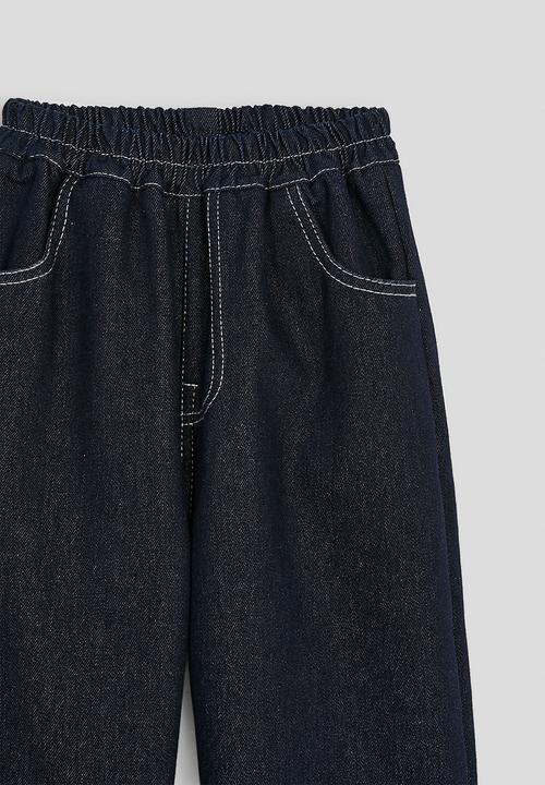 Pop Candy - Turn-up cuff jeans with applique mushrooms - navy