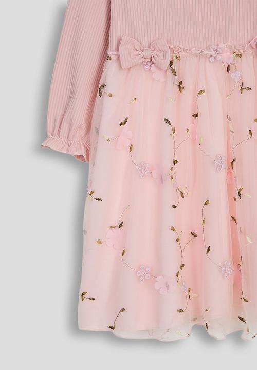 Pop Candy - Embroidered tulle skirt dress - dusty pink