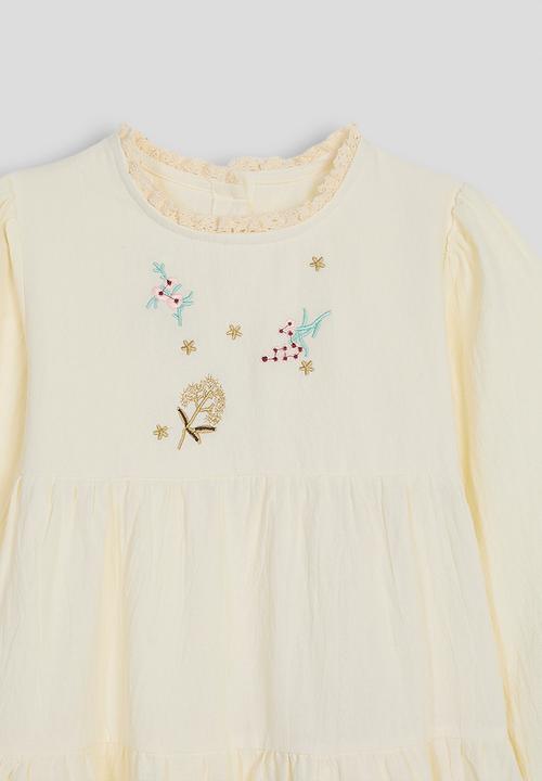 Pop Candy - Embroidered graphic gypsy dress - cornsilk