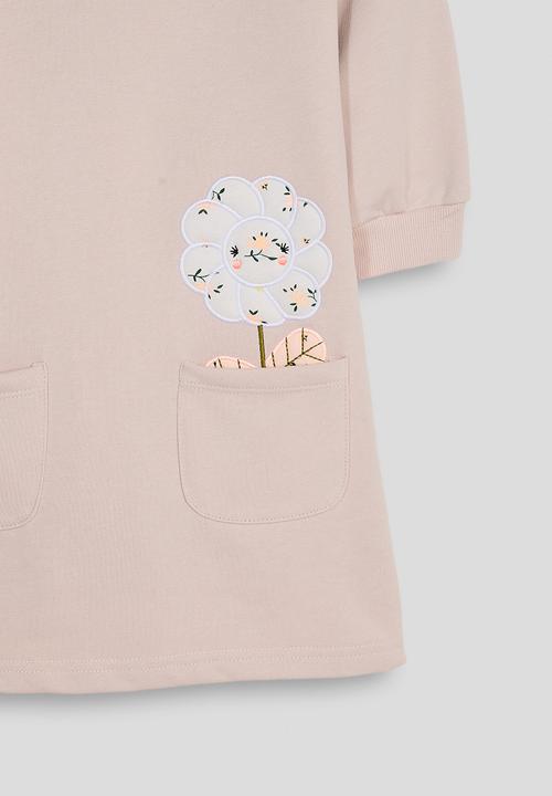 Pop Candy - Patchwork flower sweatshirt dress - seashell pink