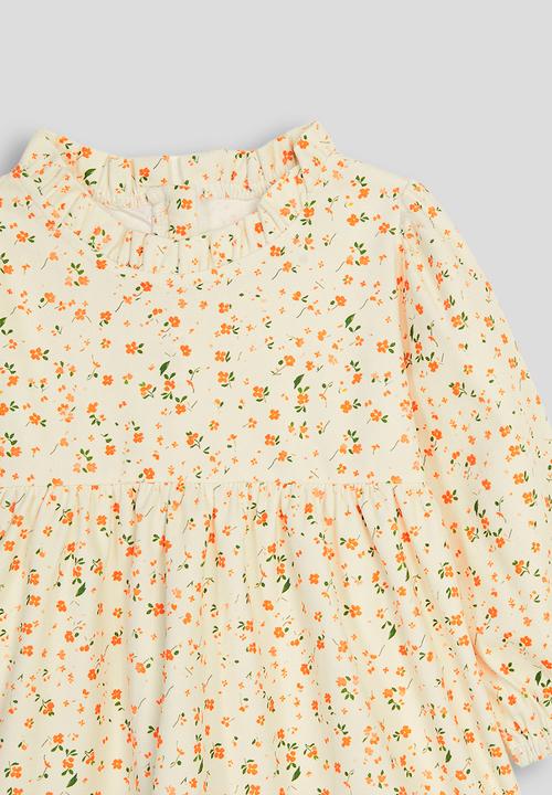 Pop Candy - Pleated collar dress - milk/floral aop