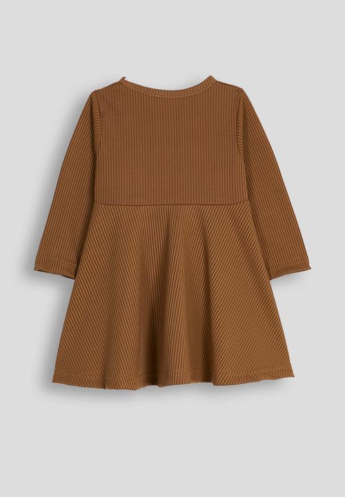 Pop Candy - Ribbed fit and flare dress - brown