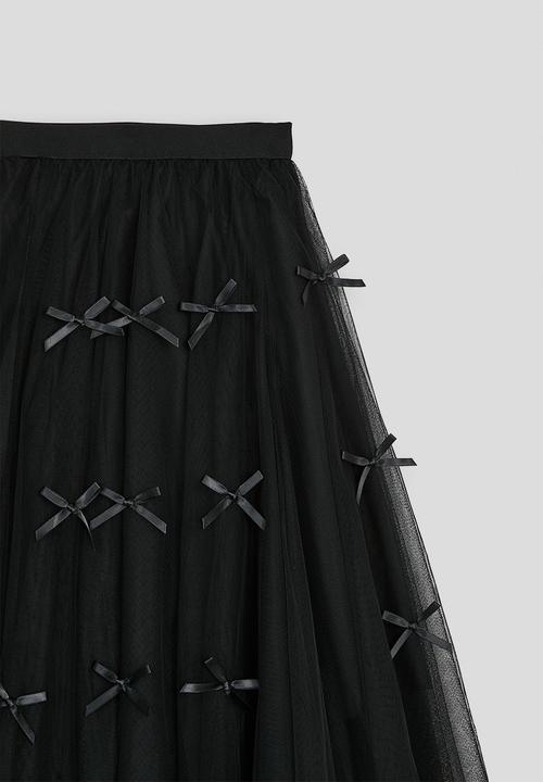 Pop Candy - Bow covered tulle skirt - black