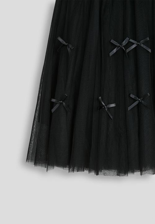 Pop Candy - Bow covered tulle skirt - black