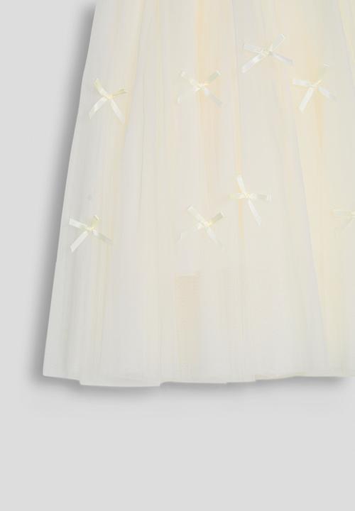 Pop Candy - Bow covered tulle skirt - white