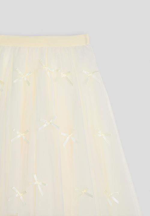 Pop Candy - Bow covered tulle skirt - white