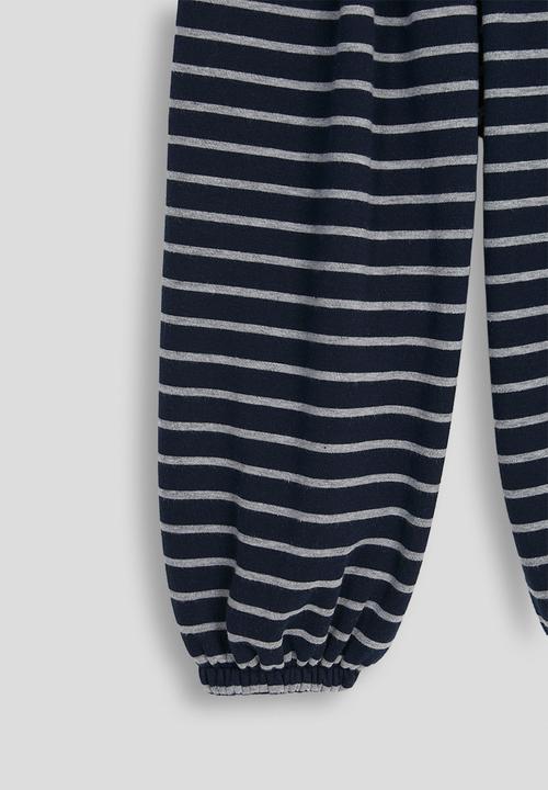 Pop Candy - Elastic cuffed pants - black/white stripe
