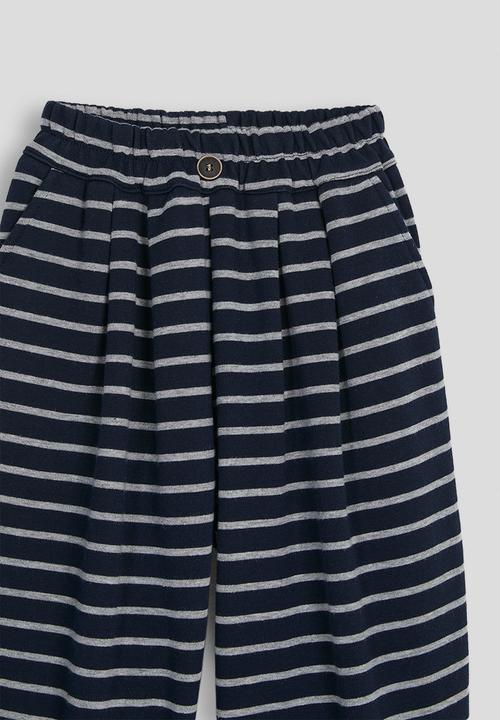 Pop Candy - Elastic cuffed pants - black/white stripe