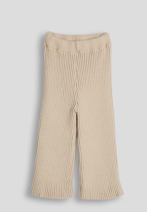 Pop Candy - Wide leg knit pants - beige