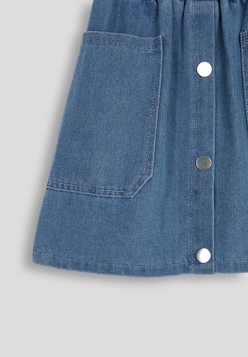 Pop Candy - Denim skirt with large front pockets - blue