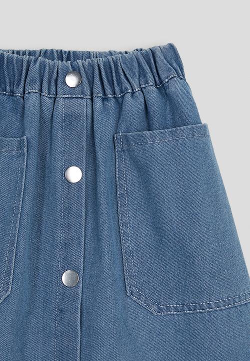 Pop Candy - Denim skirt with large front pockets - blue