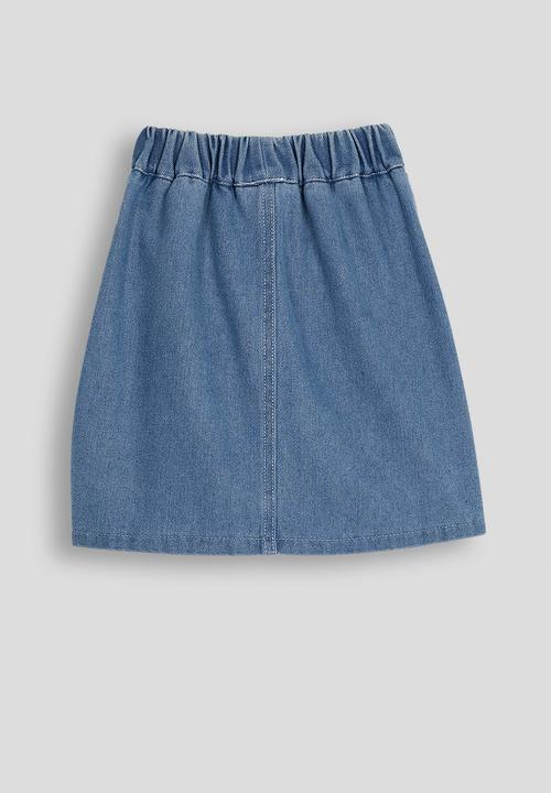 Pop Candy - Denim skirt with large front pockets - blue