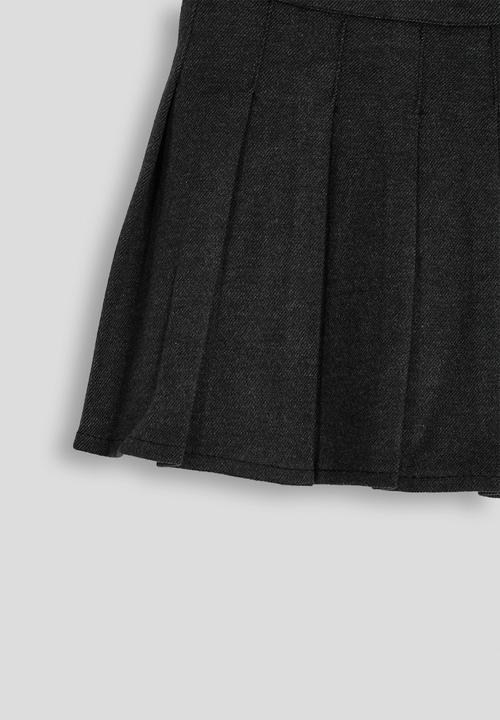 Pop Candy - Fork pleated mini skirt - onyx grey