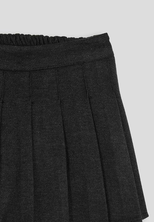 Pop Candy - Fork pleated mini skirt - onyx grey