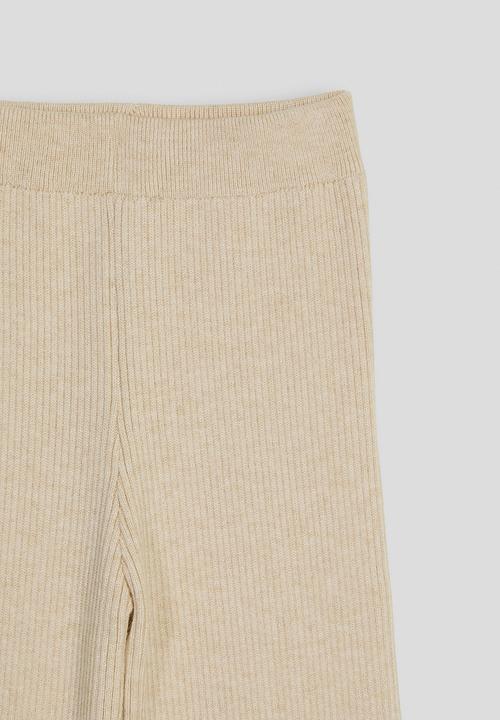 Pop Candy - Ribbed wide leg pants - wheat brown