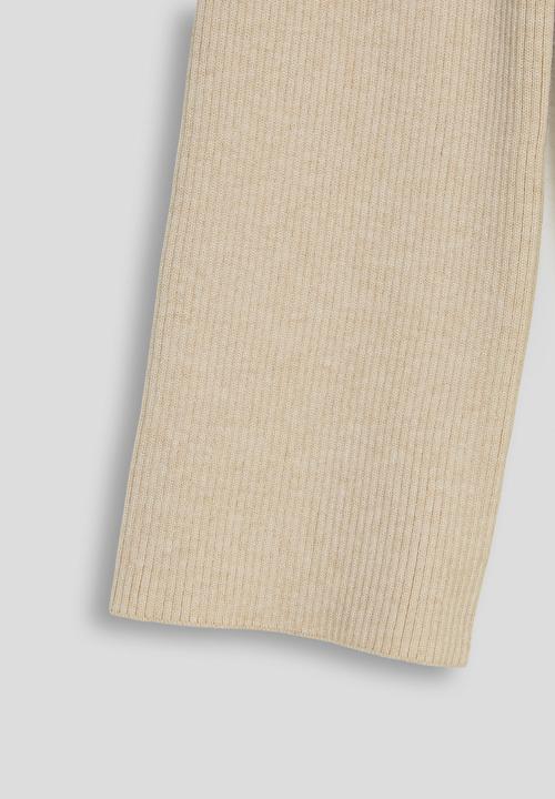 Pop Candy - Ribbed wide leg pants - wheat brown
