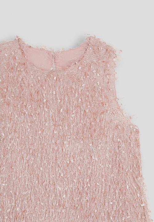 Pop Candy - Metallic eyelash fabric dress - pink