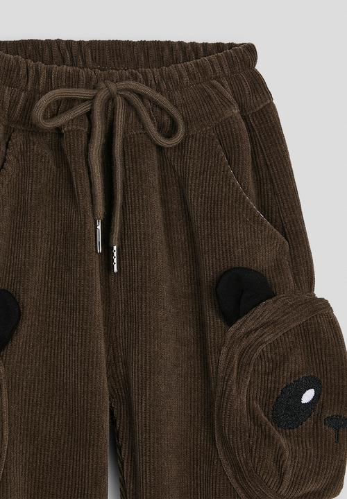 Pop Candy - Panda pocket joggers - dark brown