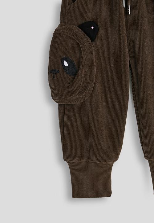 Pop Candy - Panda pocket joggers - dark brown