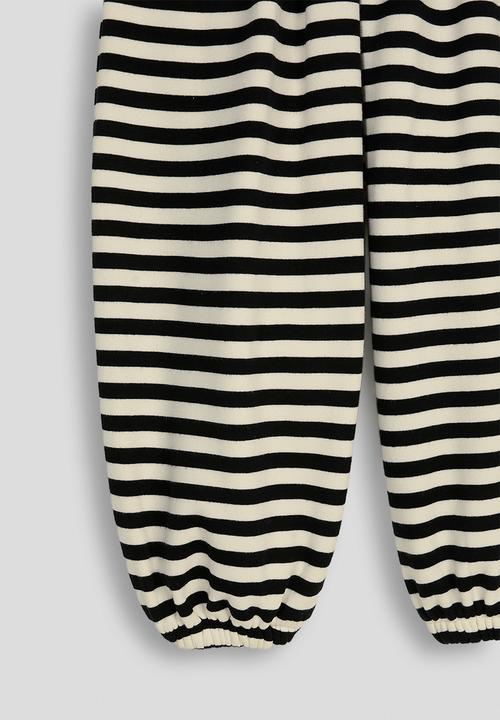 Pop Candy - Elastic cuffed pants - white/black stripe