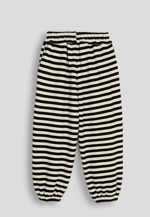 Pop Candy - Elastic cuffed pants - white/black stripe