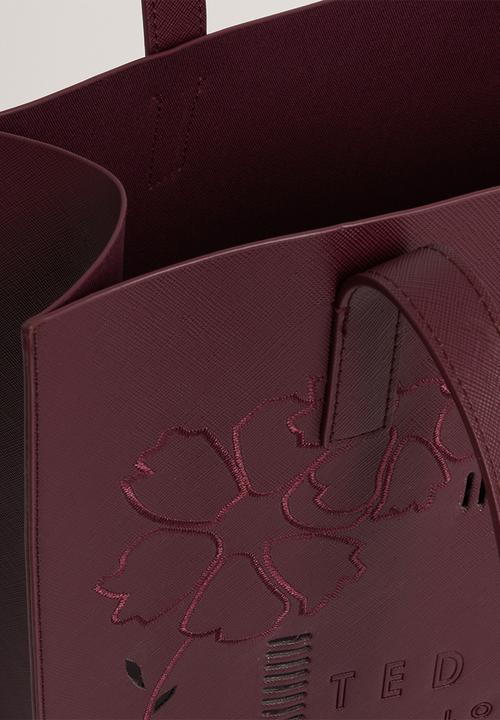 Ted Baker - Rowcon Embroidery Floral Large Icon Bag - Dp Purple