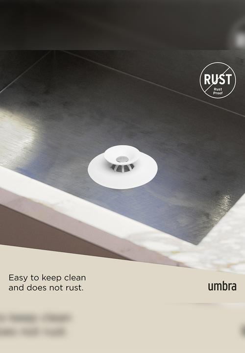 Umbra - Flex Drain Stop Hair Catcher - White