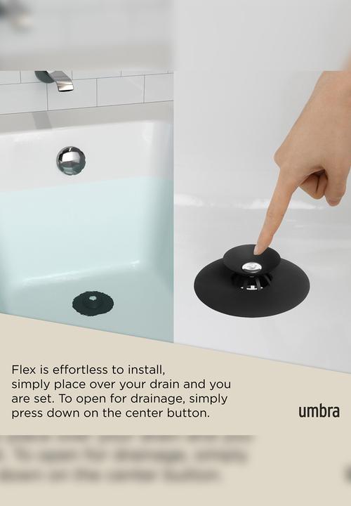 Umbra - Flex Drain Stop Hair Catcher - Black