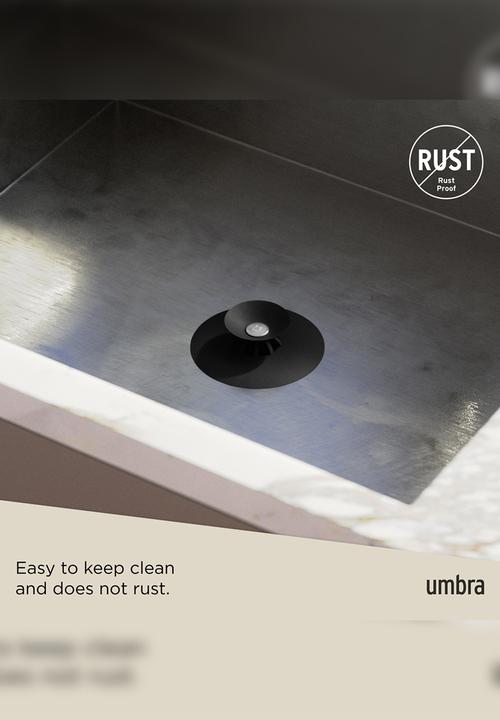 Umbra - Flex Drain Stop Hair Catcher - Black