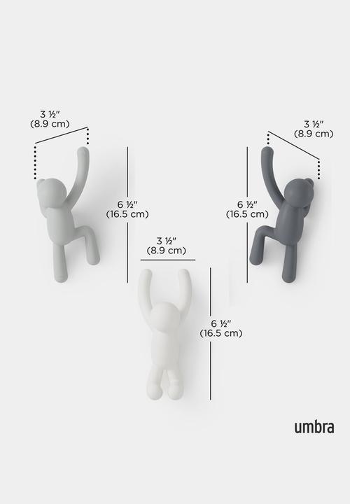 Umbra - Buddy Hooks Set Of 3 - Grey